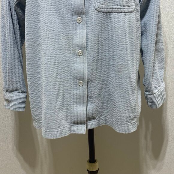 L.L. Bean Corduroy Jacket Women's Medium Petite Light Blue Shaket Button Up - Picture 3 of 8